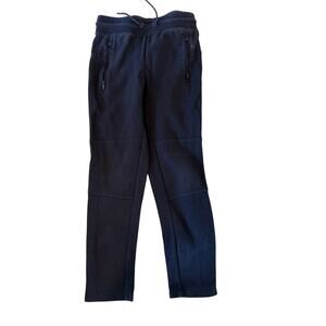 Gap Fit Go Dry Sweatapants Zipper Pockets Drawstring Navy Blue Size M
